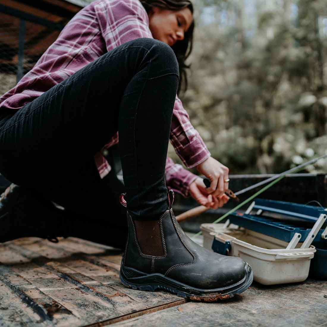 Women's Banjo Steel Toe Dealer Boots - Image 5